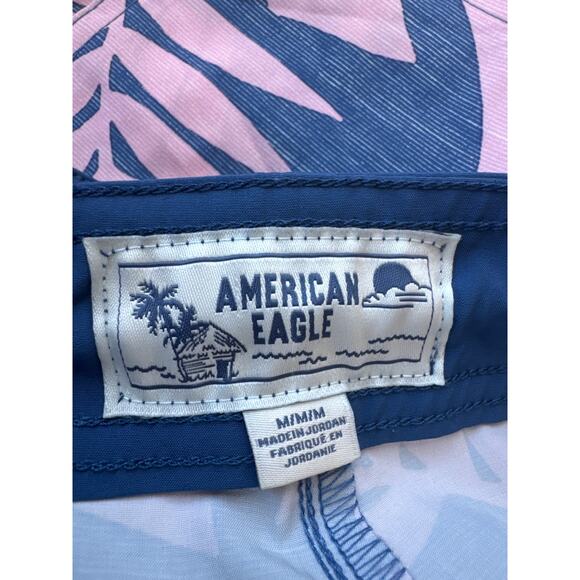 American Eagle Board Swim Shorts Tropical Pink Blue Mens Medium NWOT - Picture 5 of 9